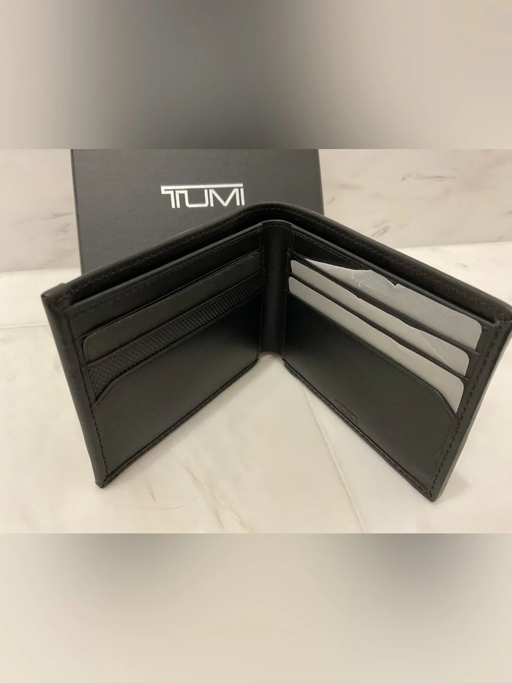 NEW Tumi ALPHA Ballistic Nylon 3..4” x 4.4” Double Billfold Wallet - BLACK